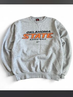 Nike Gray Crewneck Sweatshirt with Orange Oklahoma State Logo